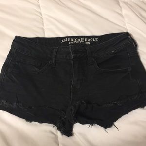 Black jean shorts